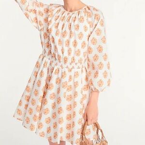 J. Crew Smocked Waist Floral Mini Dress